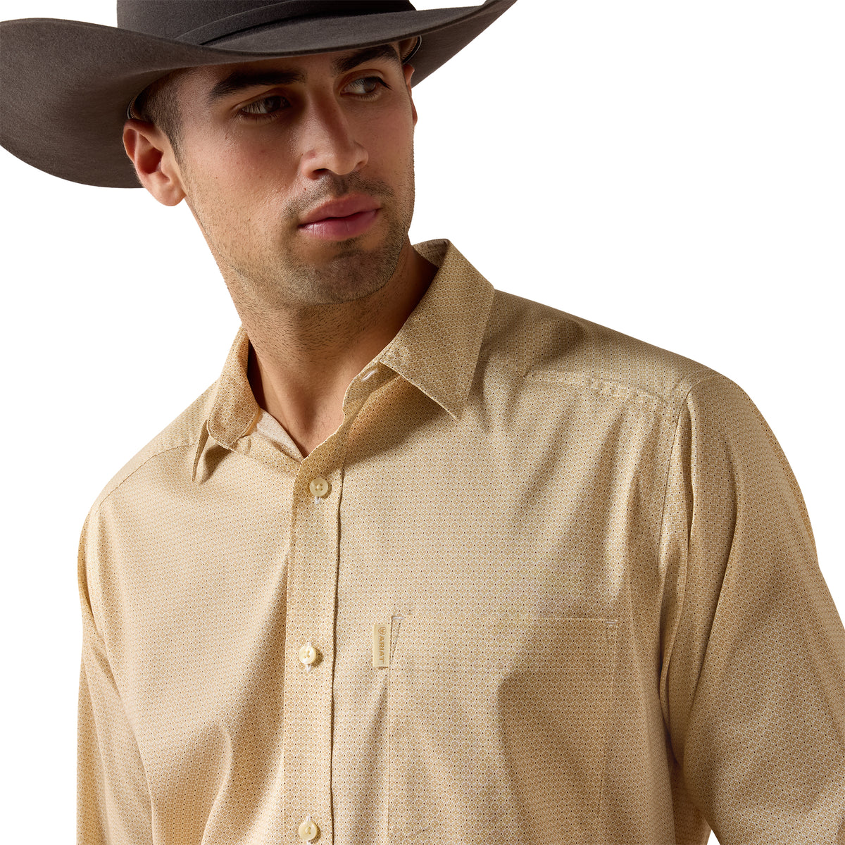 Ariat Men's Everything Classic Fit Shirt - Vanilla Custard Micro Geo Print