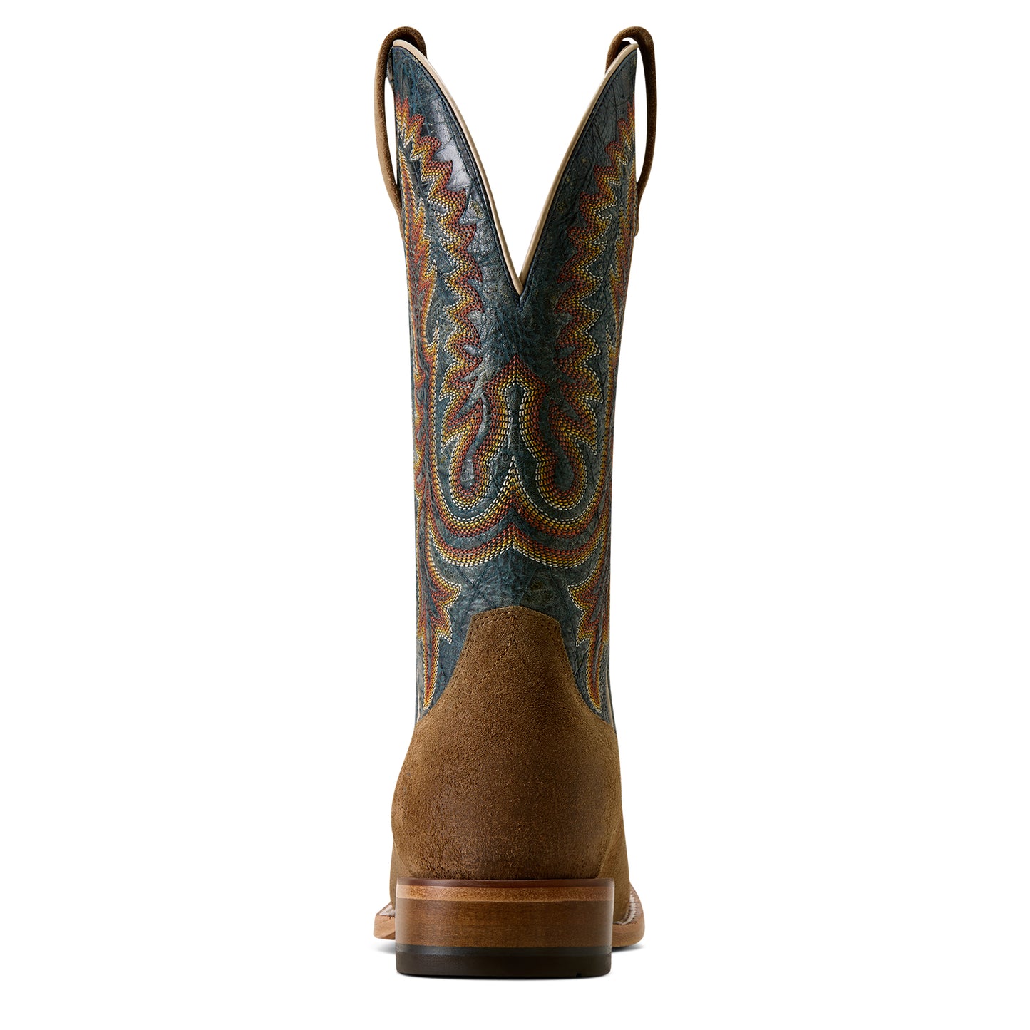 Ariat Men's Slatewood Wide Square Toe Cowboy Boot - Timber Tan Roughout/Electric Wave