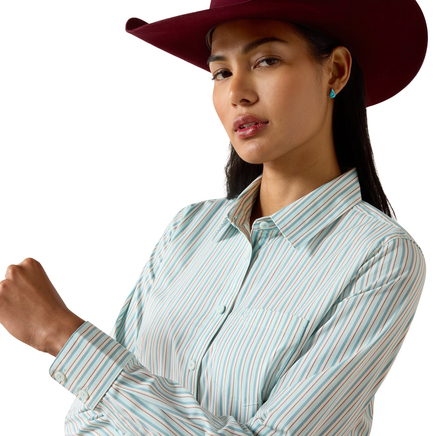 Ariat Women's Kirby Stretch Shirt - Saltwater Henna Stripe
