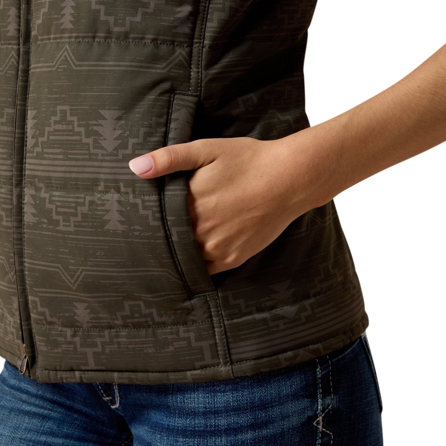 Ariat Women's Grizzly Quilted Vest - Beluga Rockwell Print