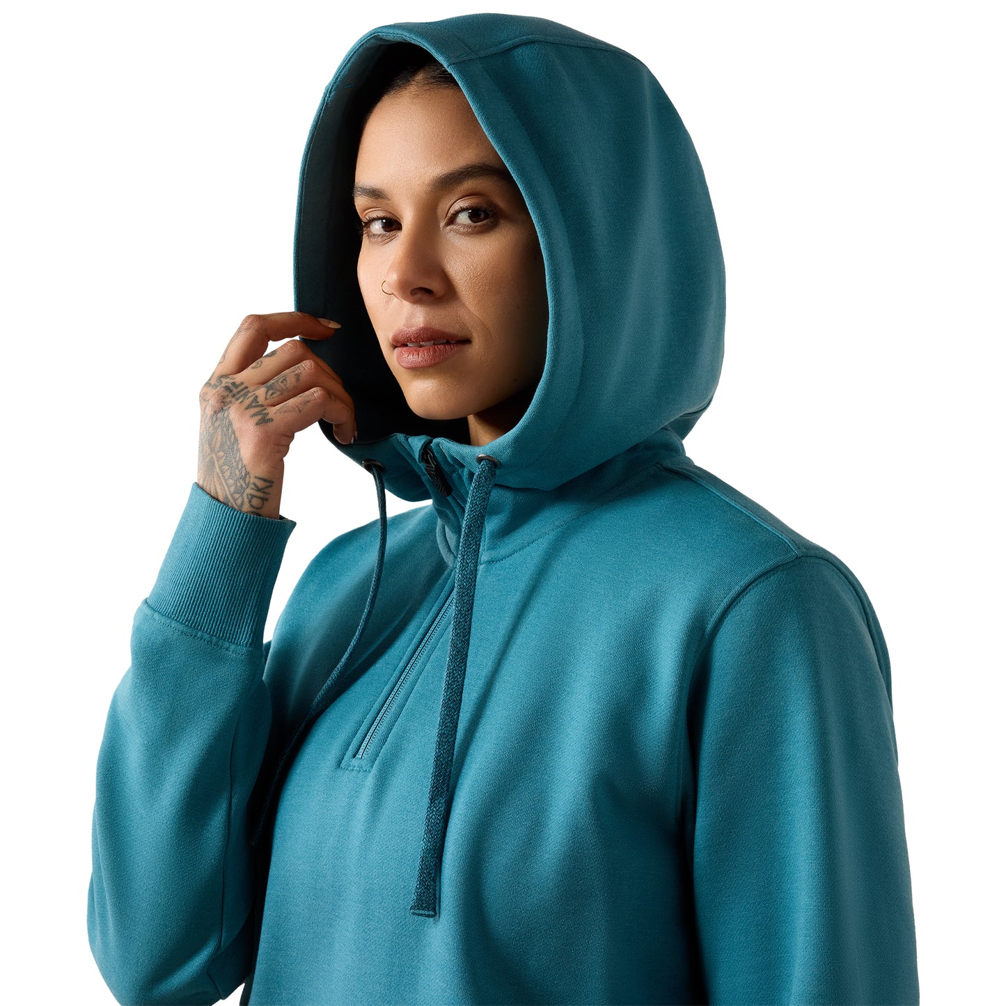 Ariat Women's Rebar Skill Set 1/2 Zip Hoodie - Storm Blue Heather
