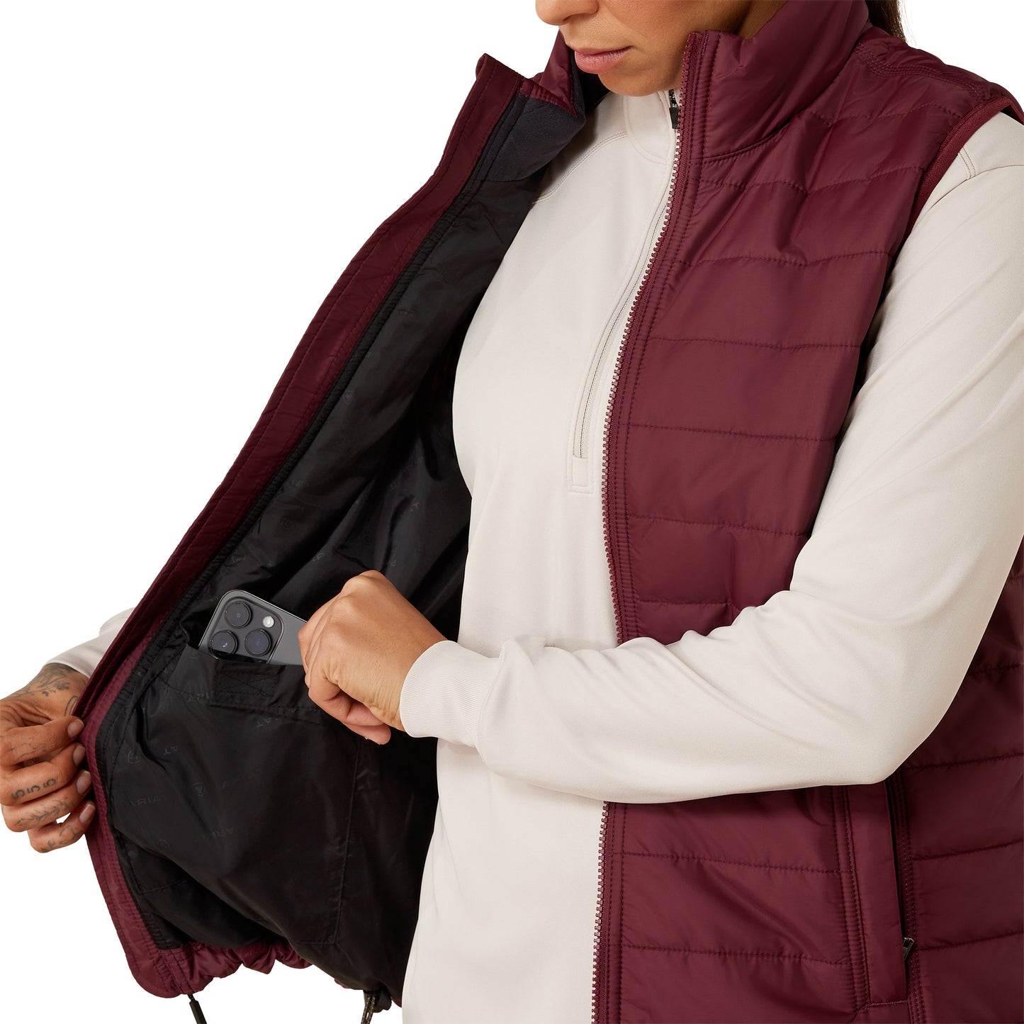 Ariat Women's Rebar CORDURA Ripstop Lightweight Insulated Vest - Windsor Wine