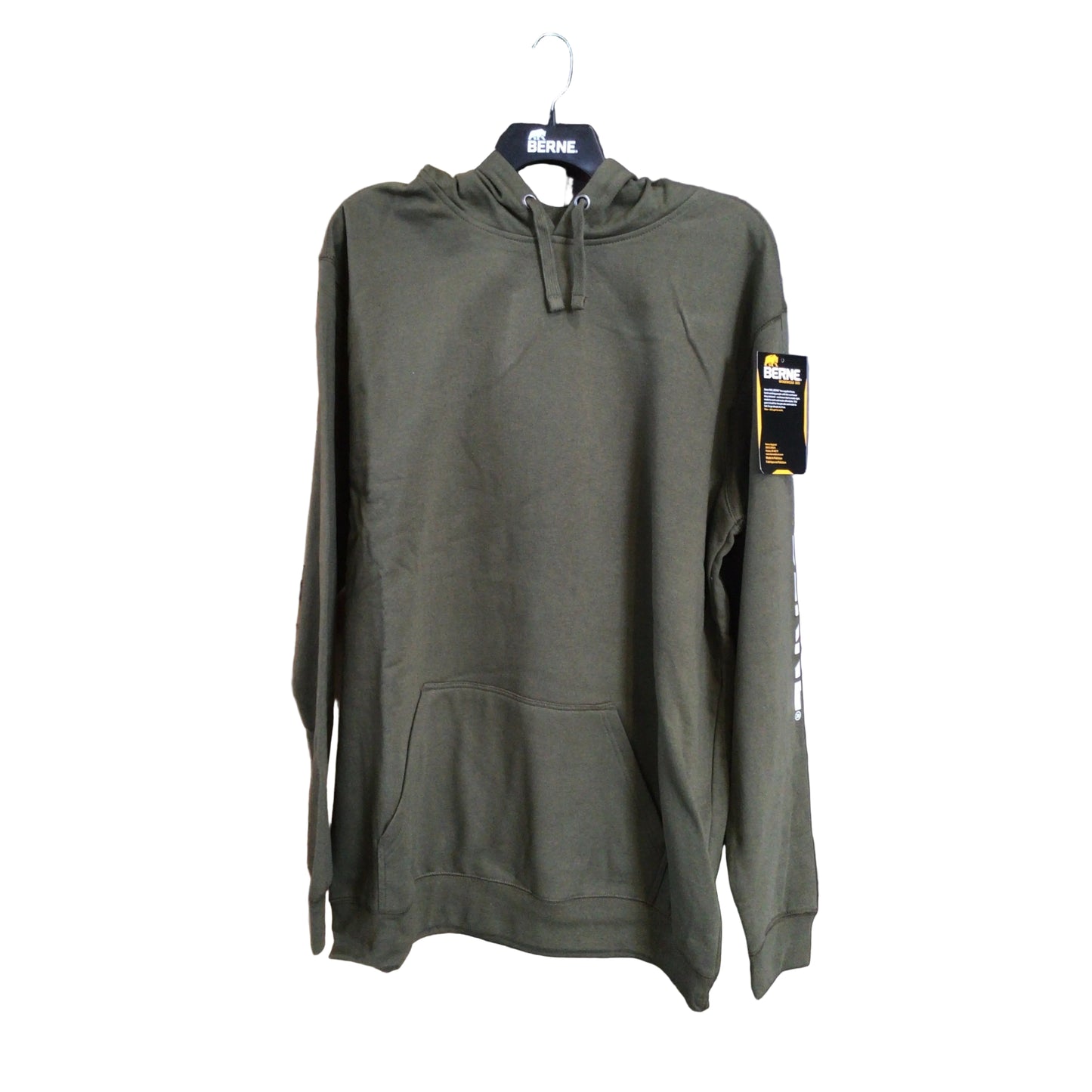 Berne Men's Signature Sleeve Hooded Pullover Hoodie - Cedar Green