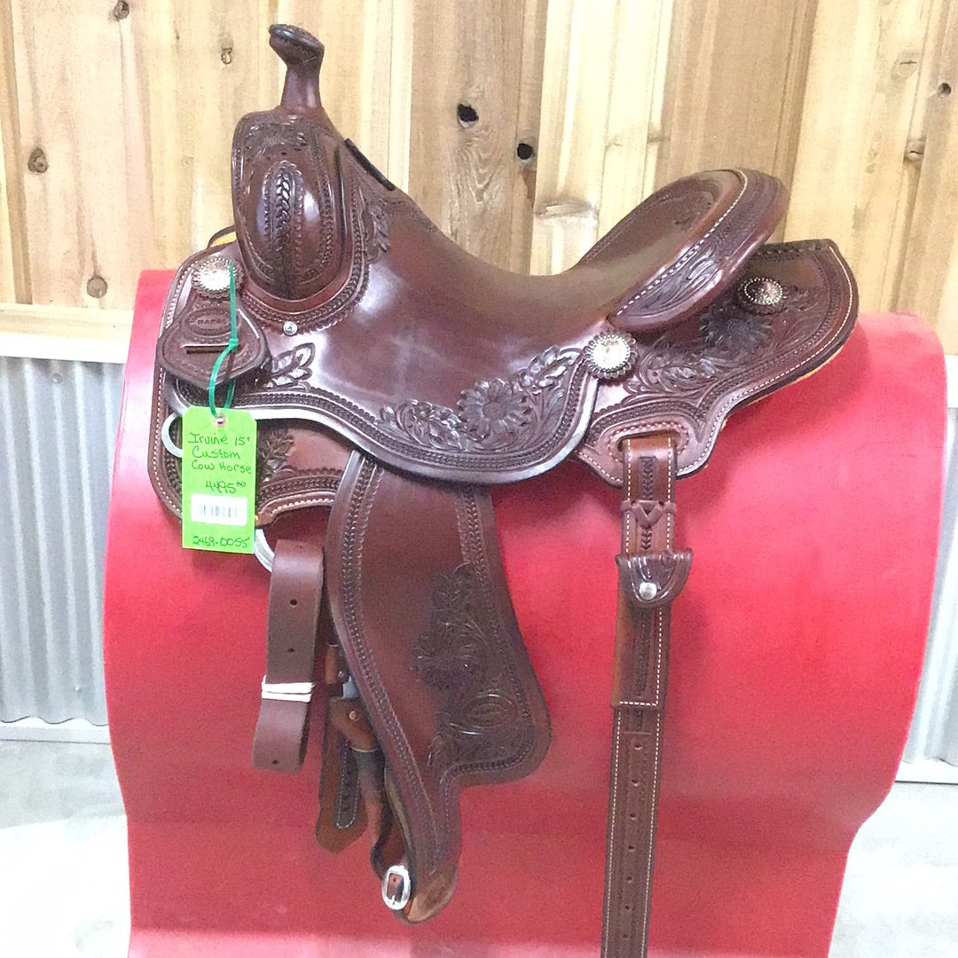 Irvine  15"    Custom Cow Horse Saddle