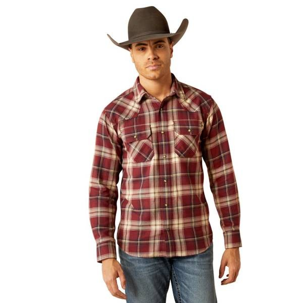 Ariat Men's Harlee Retro Snap Long Sleeve Shirt - Windsor Wine