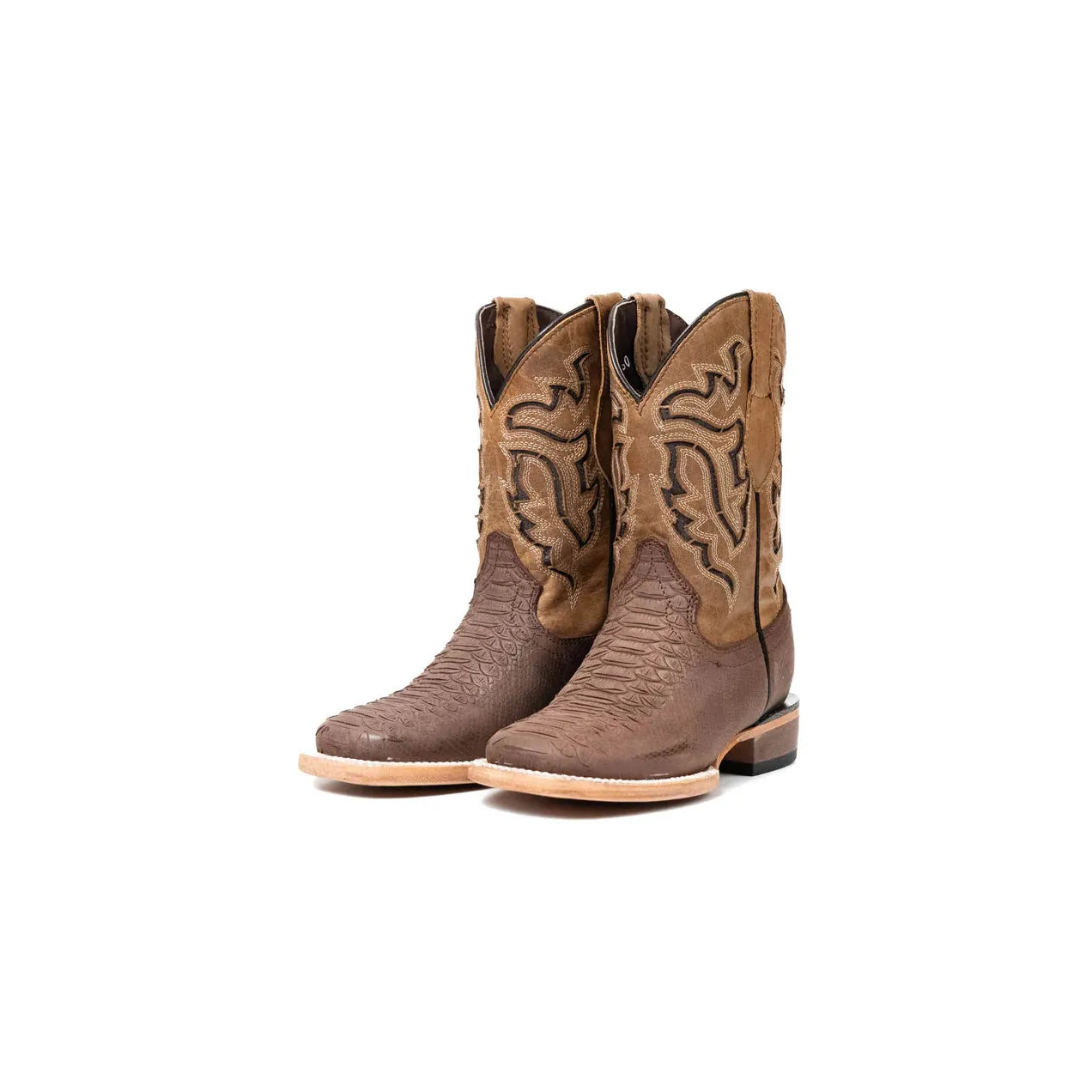 Rock'em Little Kid's Bruce Python Cowboy Boot - Matte Brown