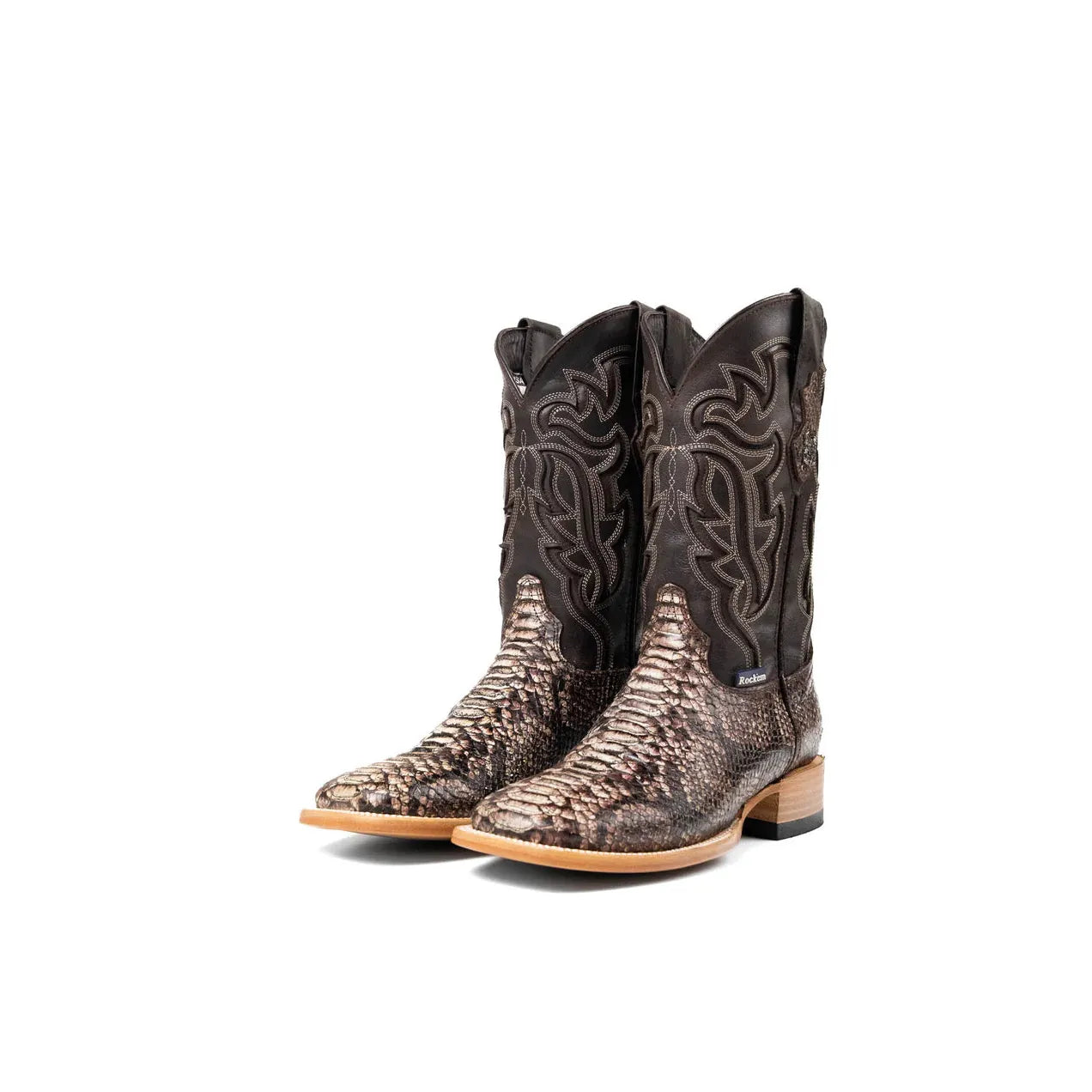 Rock'em Men's Bull Neck Square Toe Cowboy Boot - Brown