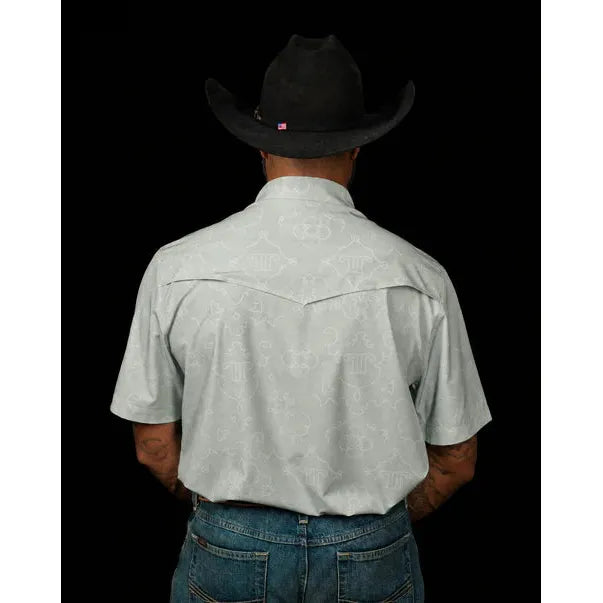 Ferrell Brand Men's The Carson Short Sleeve Snap Shirt- Green