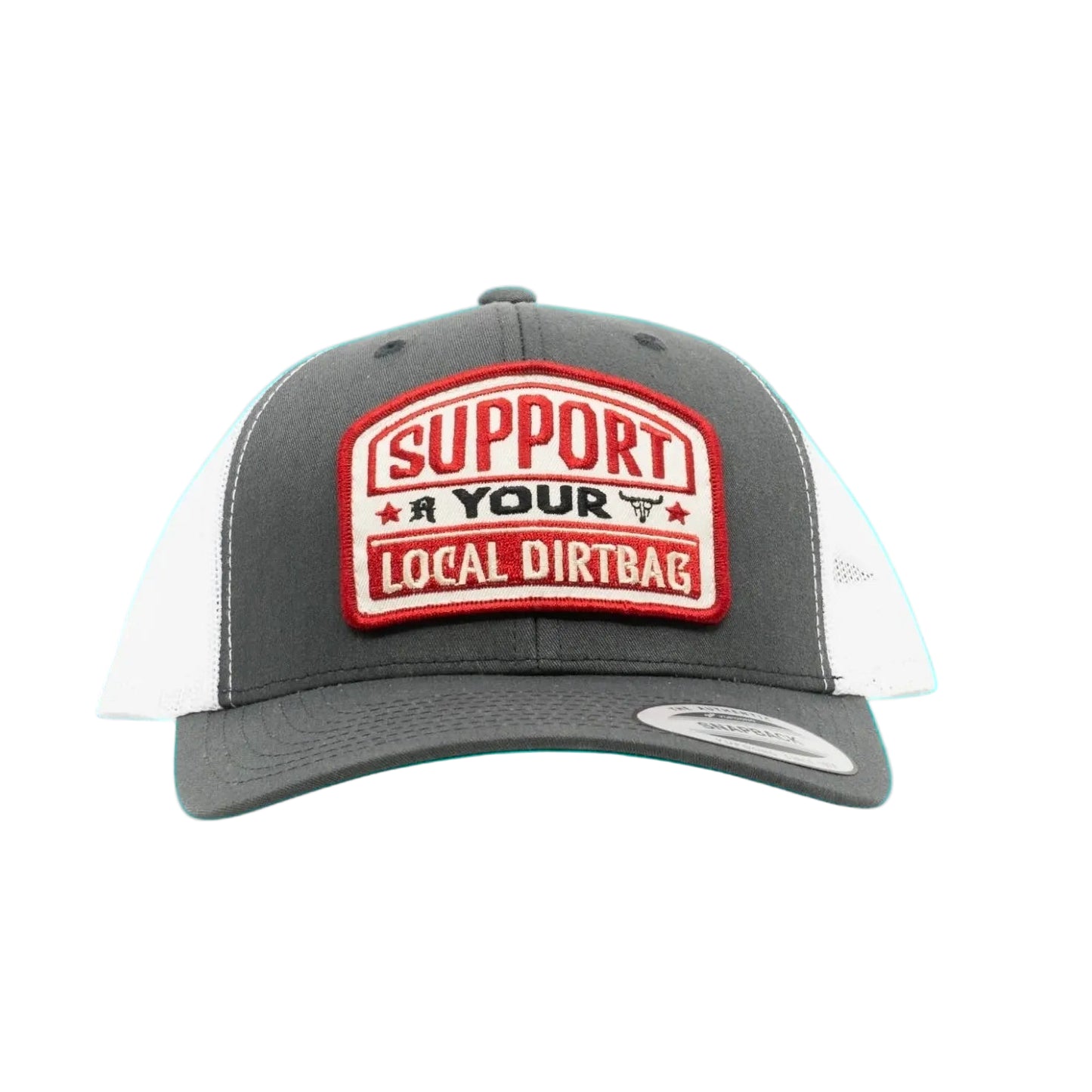 Ruthless Rednecks Support Your Local Dirtbag Curved Brim Hat - Charcoal-White - Irvine Tack & Western Wear