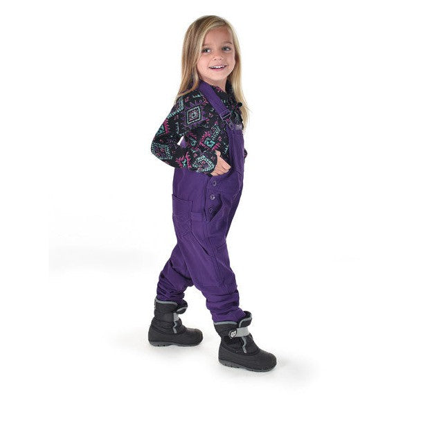 Cowgirl Tuff Girl's Tuck-In Bib Overalls - Purple