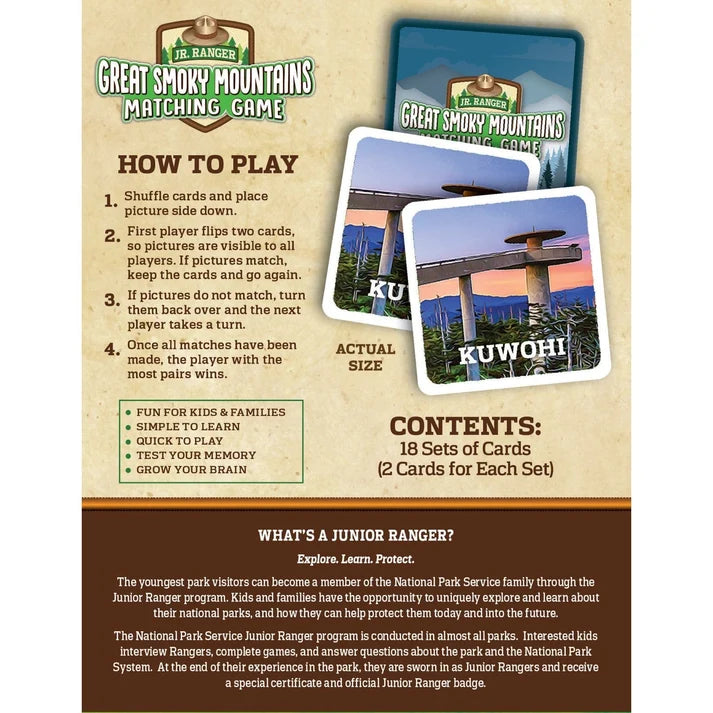 Masterpiece Jr. Ranger Great Smoky Mountains Matching Game