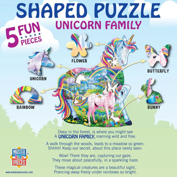 Masterpiece Unicorn Family 100 Piece Shaped Pizzle
