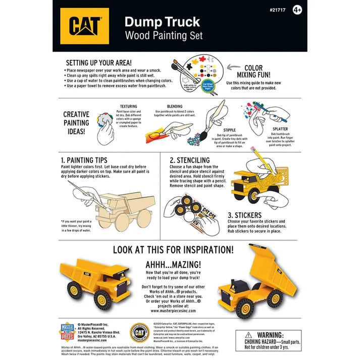 Masterpiece CAT - Caterpillar Dump Truck Wood Craft & Paint Kit