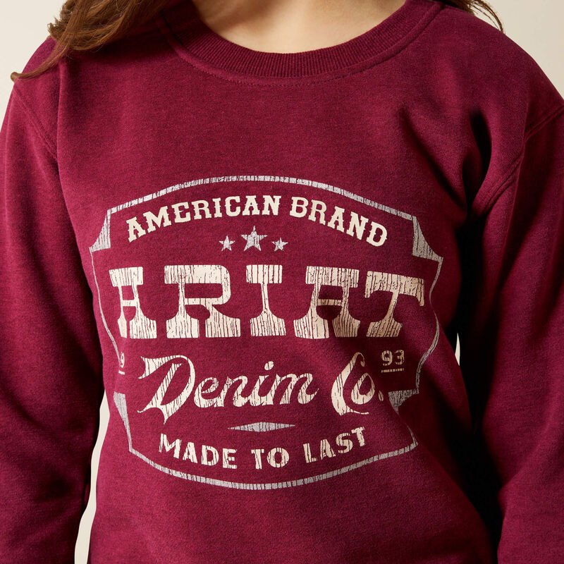 Ariat Girl's Emblem Sweatshirt - Heather
