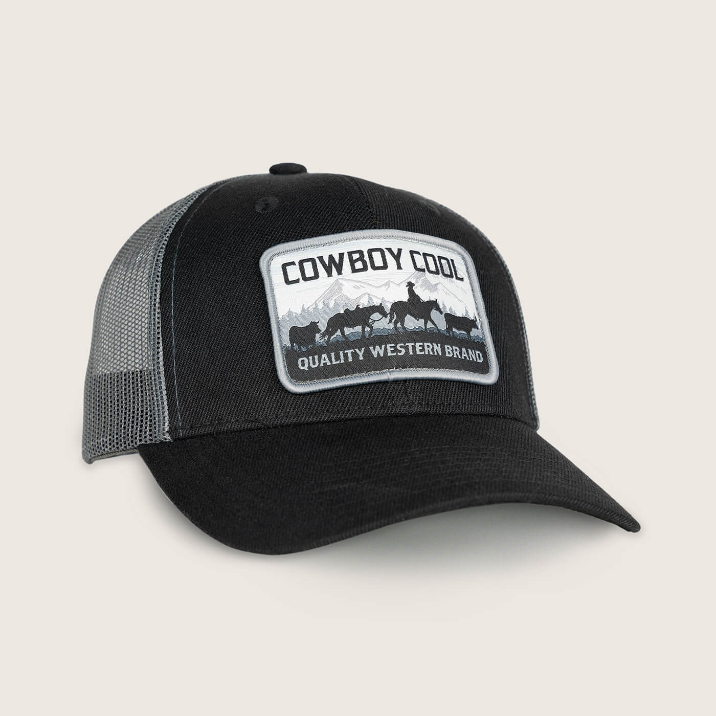 Cowboy Cool Buckhorn Hat - Black/Charcoal