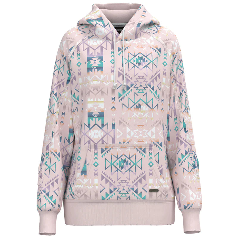 Hooey Women's Hoodie -  Pink Aztec