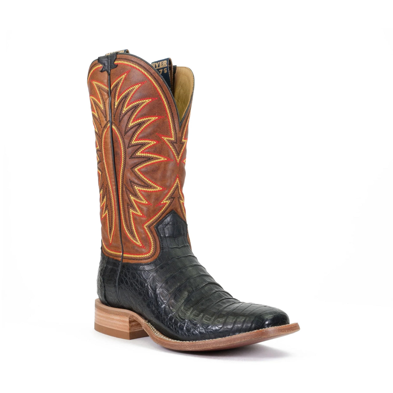 Hyer Men's Big Bow Western Boots - Black Belly Matte Caiman