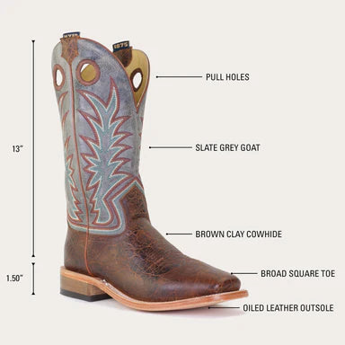 Hyer Men's WALTON Western Boot-Brown/Grey