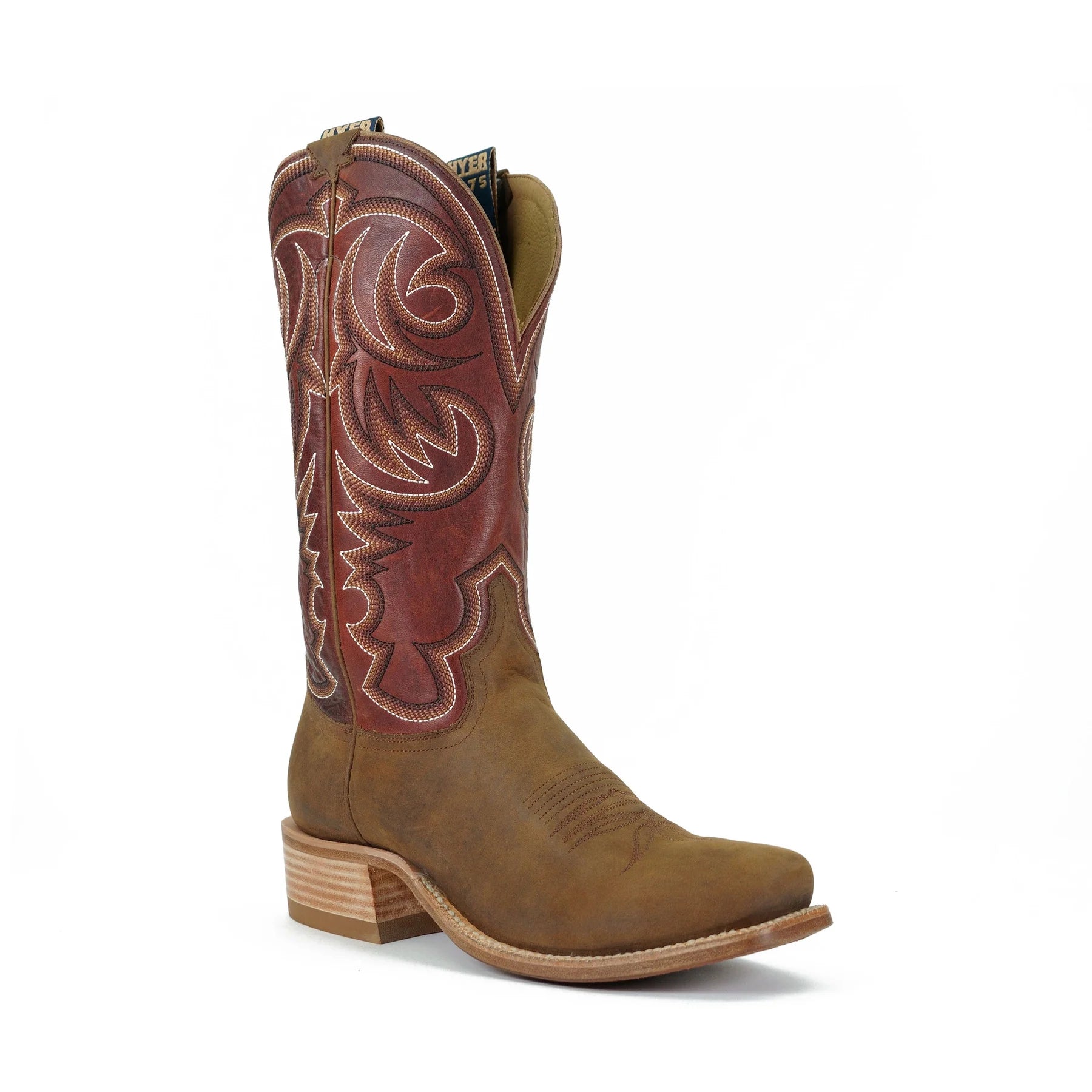 Hyer Men s Hays Western Boots Bay Apache Cowhide