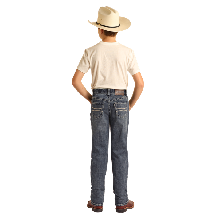 Hooey Boy's Rope Stitch Embroidered Jeans - Medium Vintage