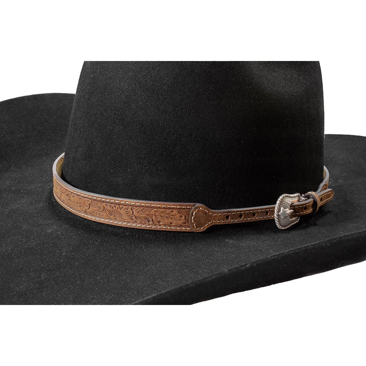 Twister Floral Emboss Hat Band-Brown