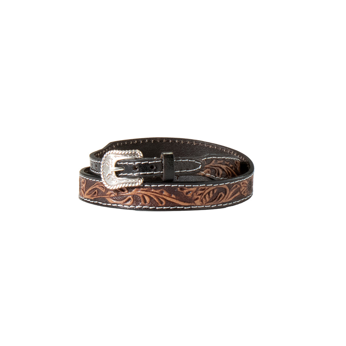 M&F Floral Tooled Hat Band - Brown/Black