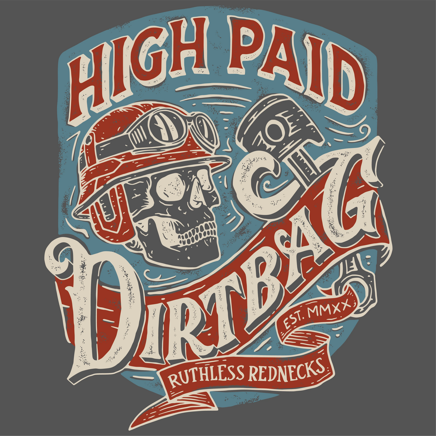 Ruthless Rednecks - Well Earned Supercharged Hoodie - Charcoal