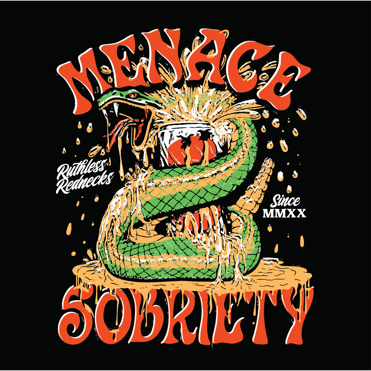 Ruthless Rednecks - Menace 2 Sobriety Supercharged Hoodie - Black