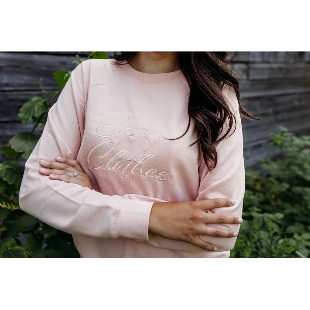 Barn Clothes Prairie Long Sleeve Crew Neck Sweatshirt - Blush
