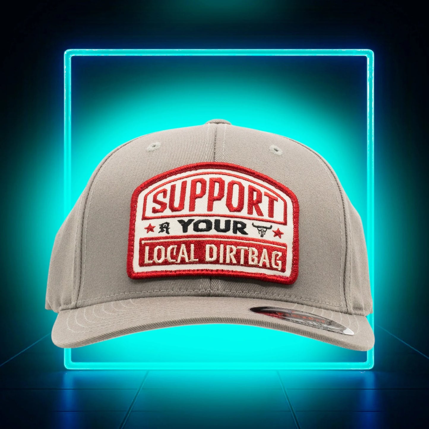 Ruthless Rednecks Flexfit Support Your Local Dirtbag Cap - Grey