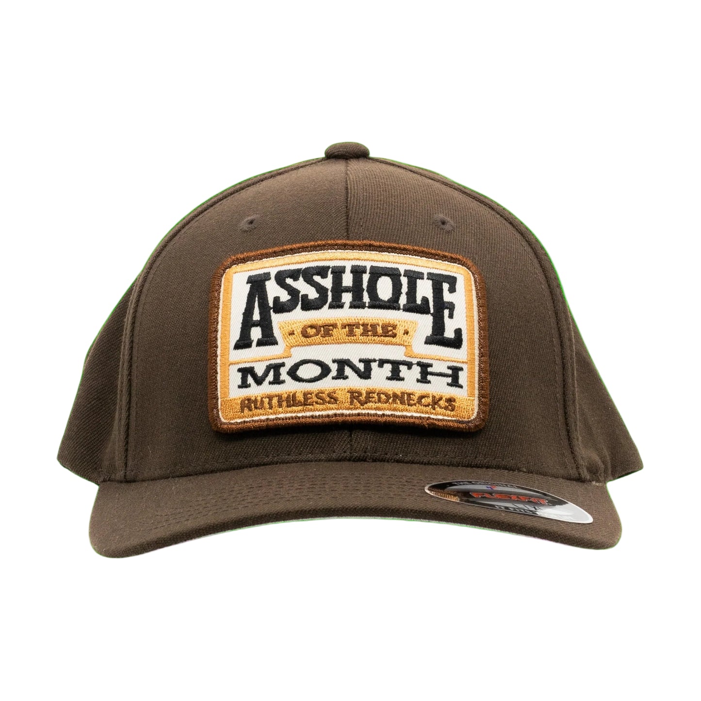Ruthless Rednecks Flexfit Asshole of the Month Hat - Brown