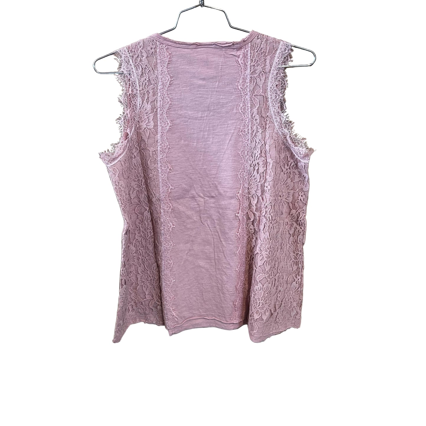 Vocal Apparel Scoop Neck Sleeveless Knit Vintage Top with Lace - Assorted Colours