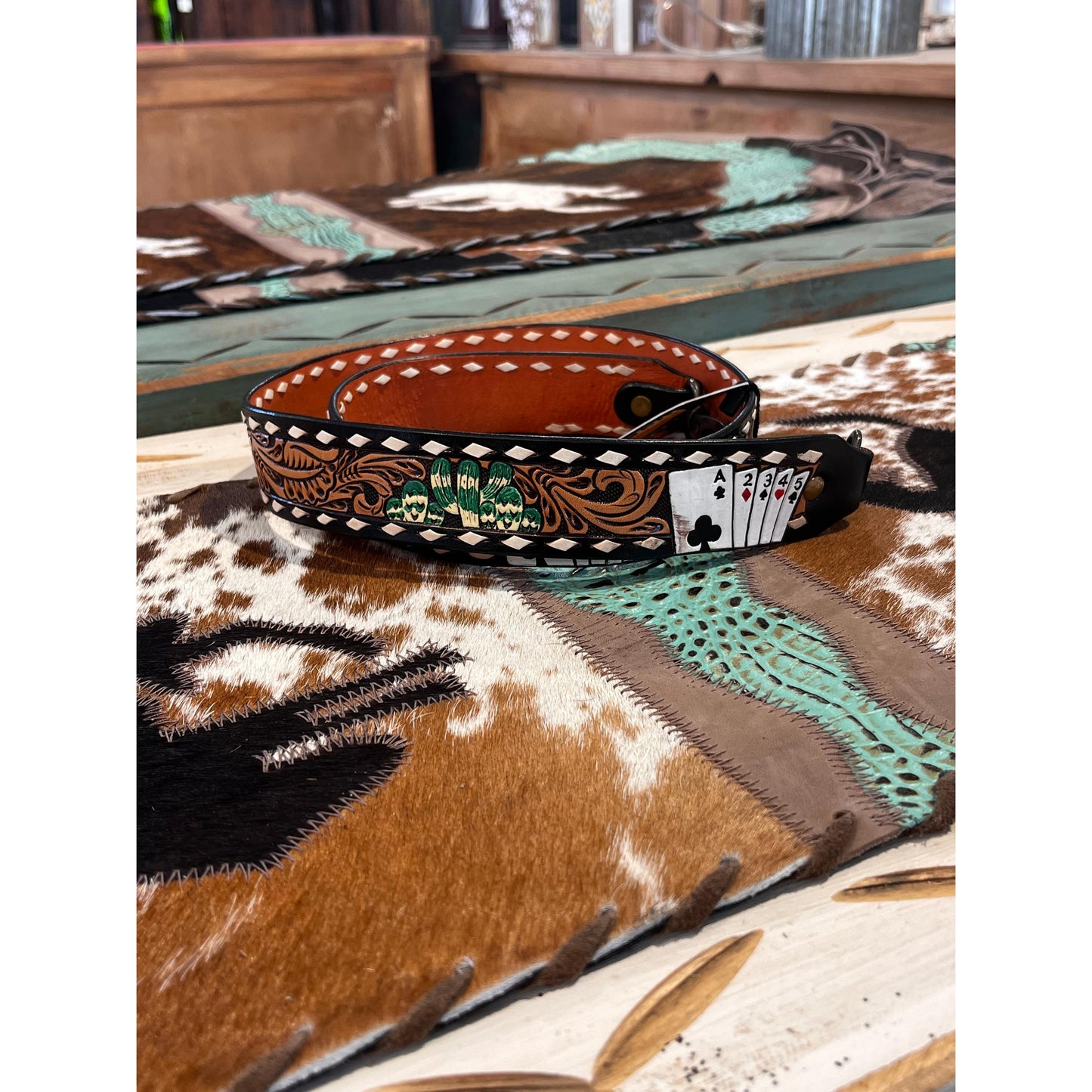 Western Tooled Leather Replacement Shoulder Strap