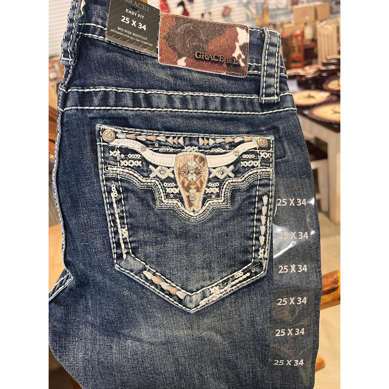 Grace in LA Women's Steer Head Jeans