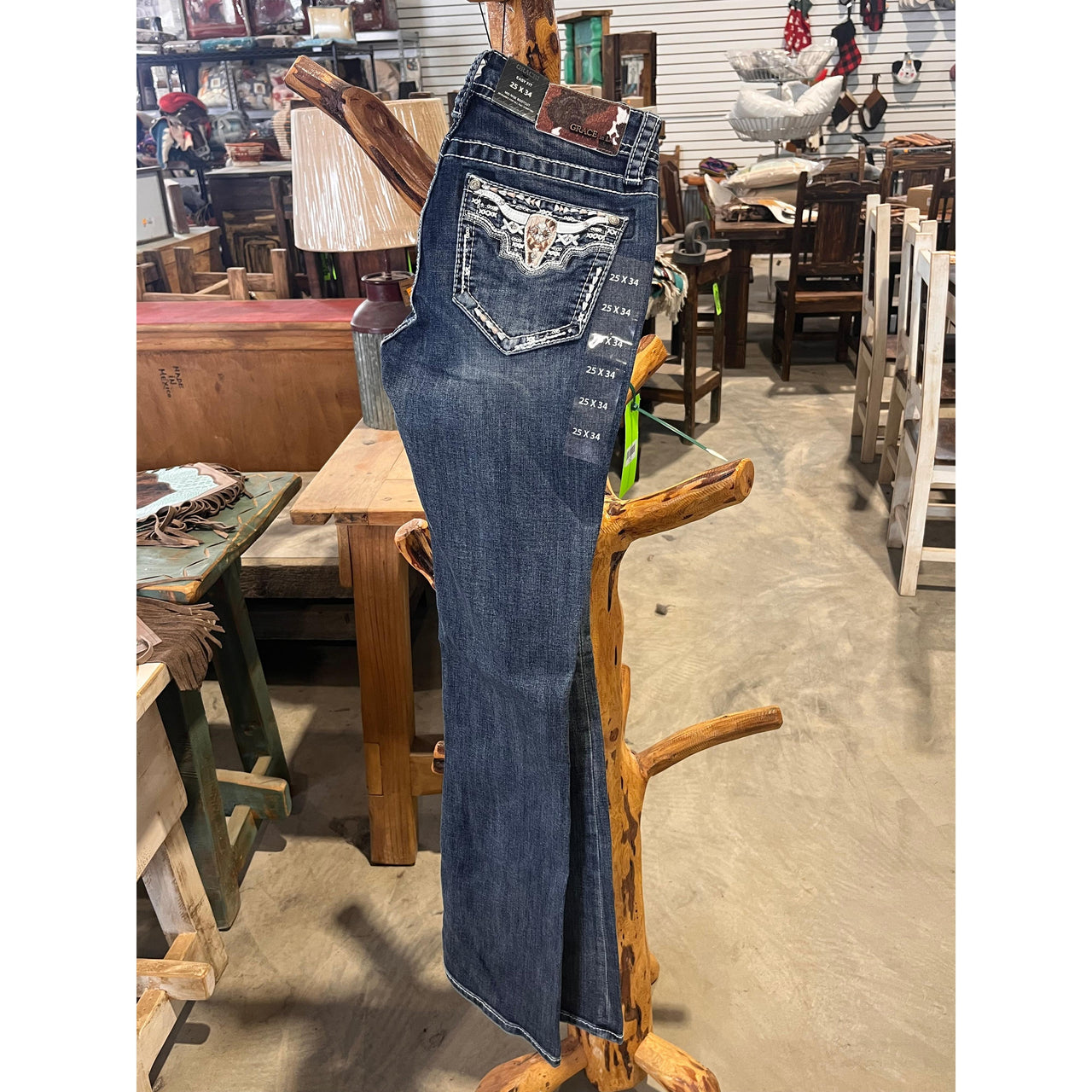 Grace in LA Women's Steer Head Jeans