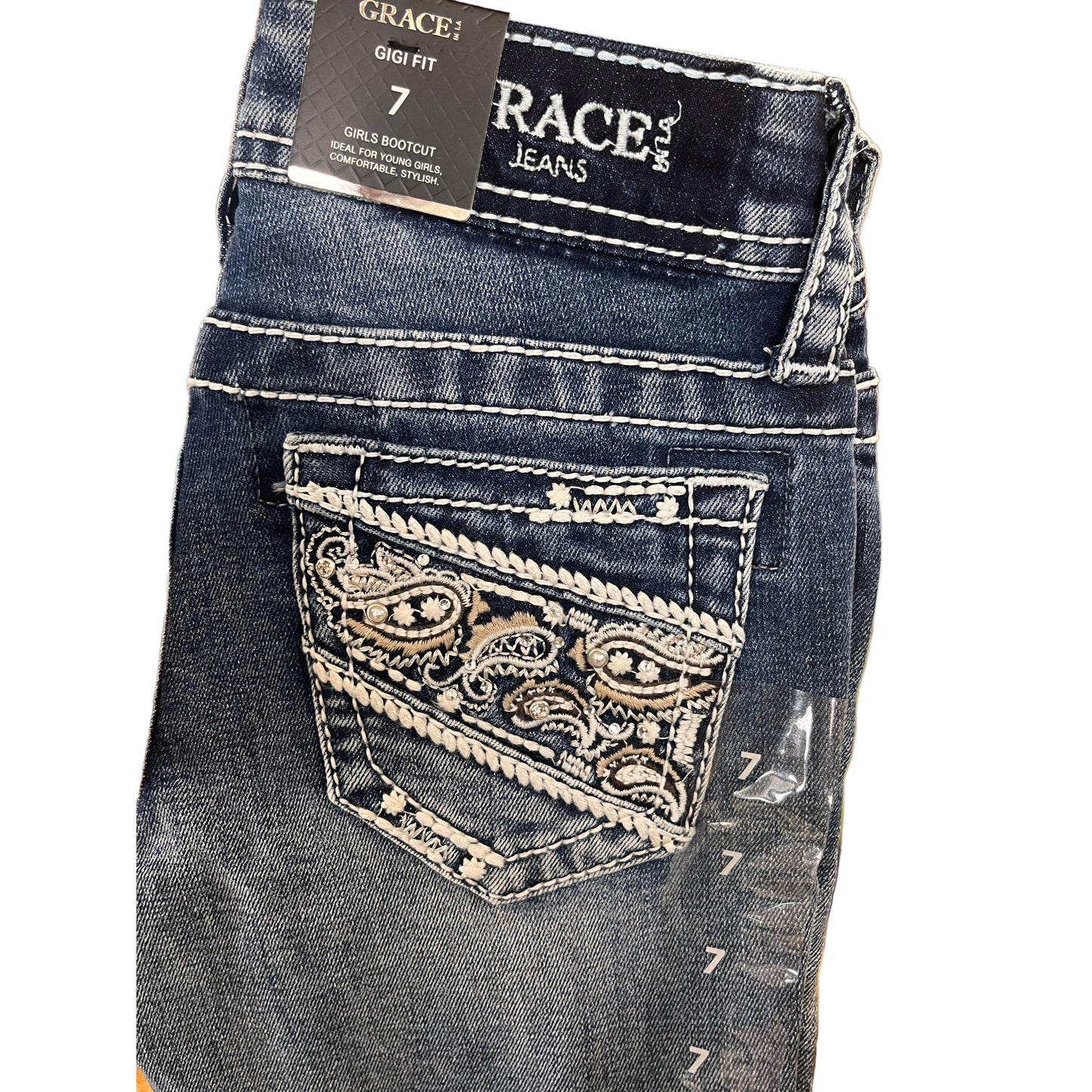 Grace in LA Girl's Paisley Emblem Jeans