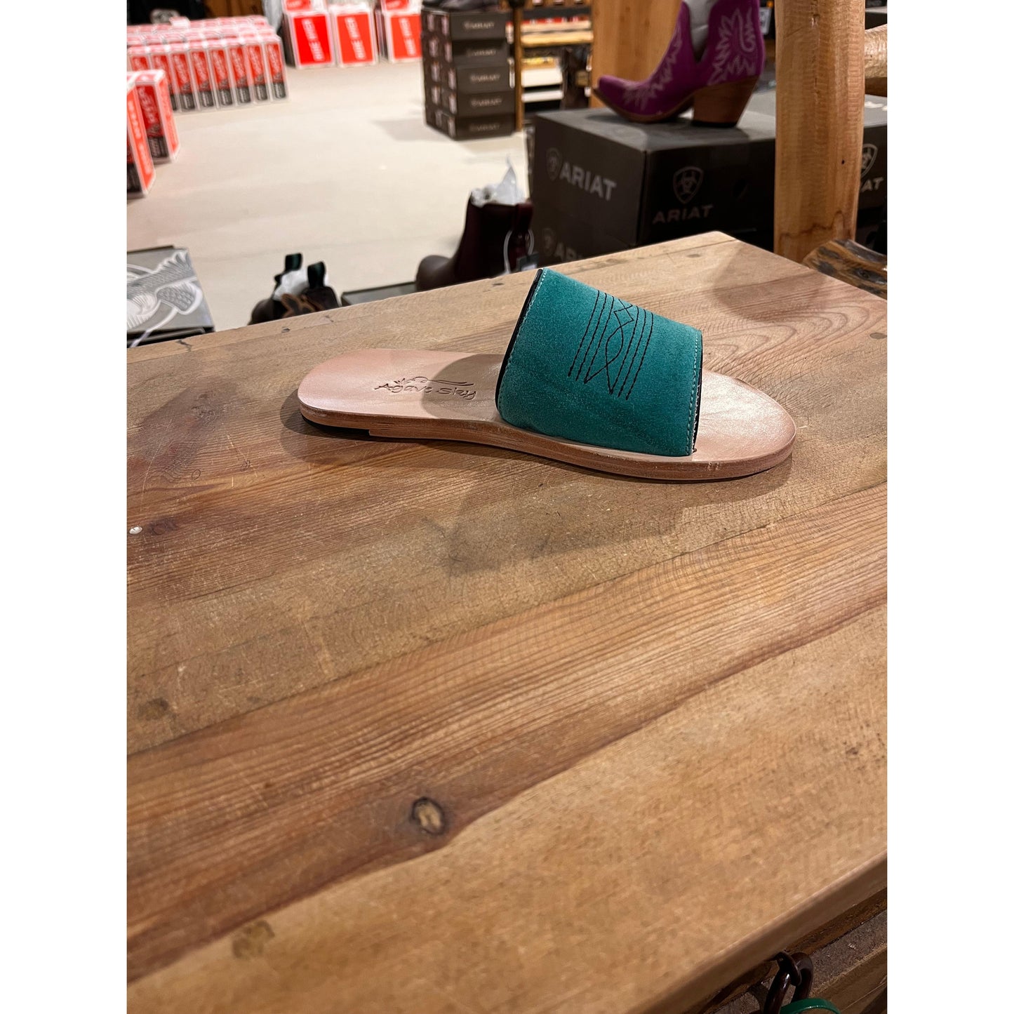 Agave Sky Nadia Suede Sandal - Turquiose/Black