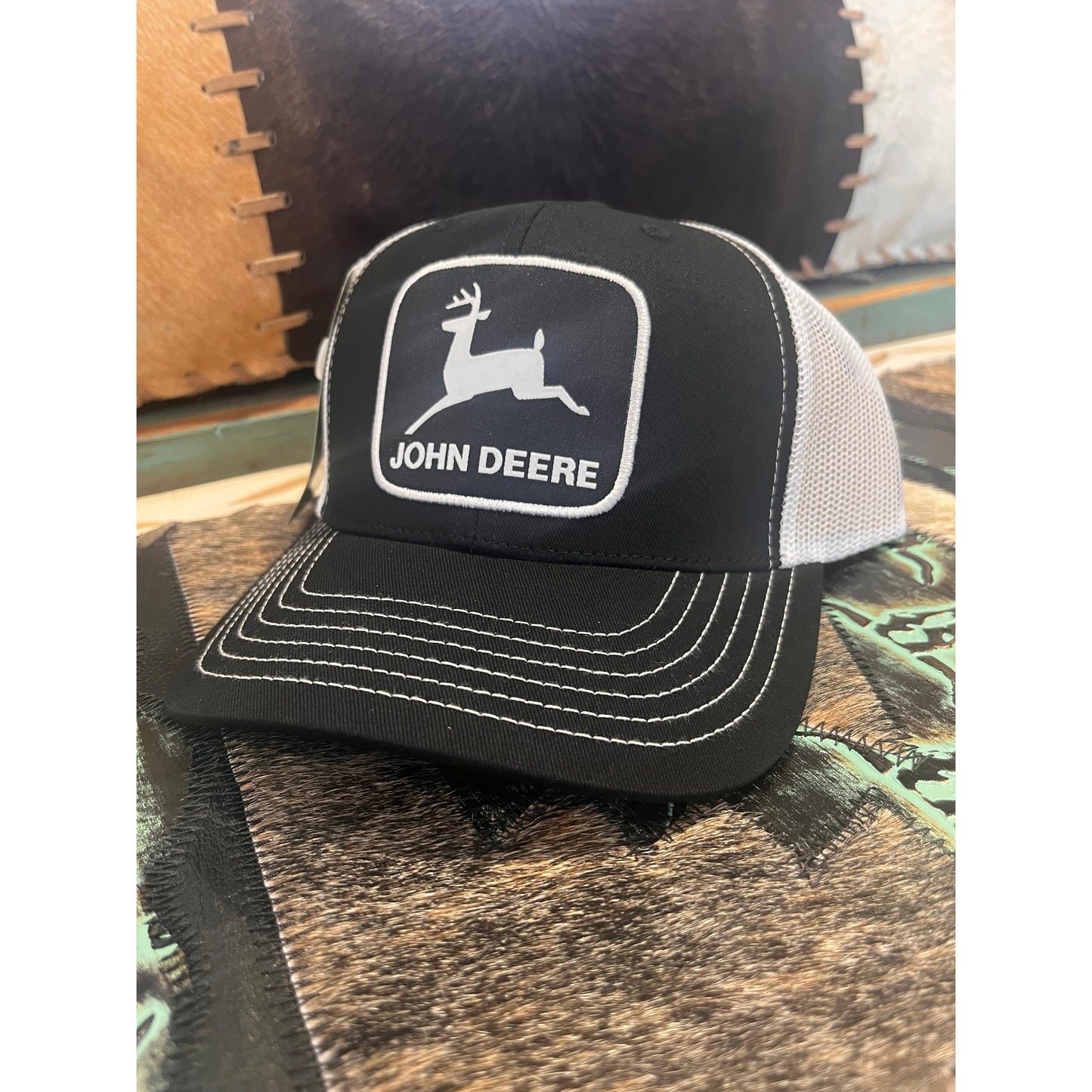 John Deere Large Logo Cap - Black/White