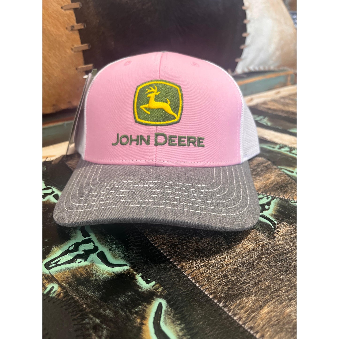 John Deere Cap - Pink/White/Charcoal