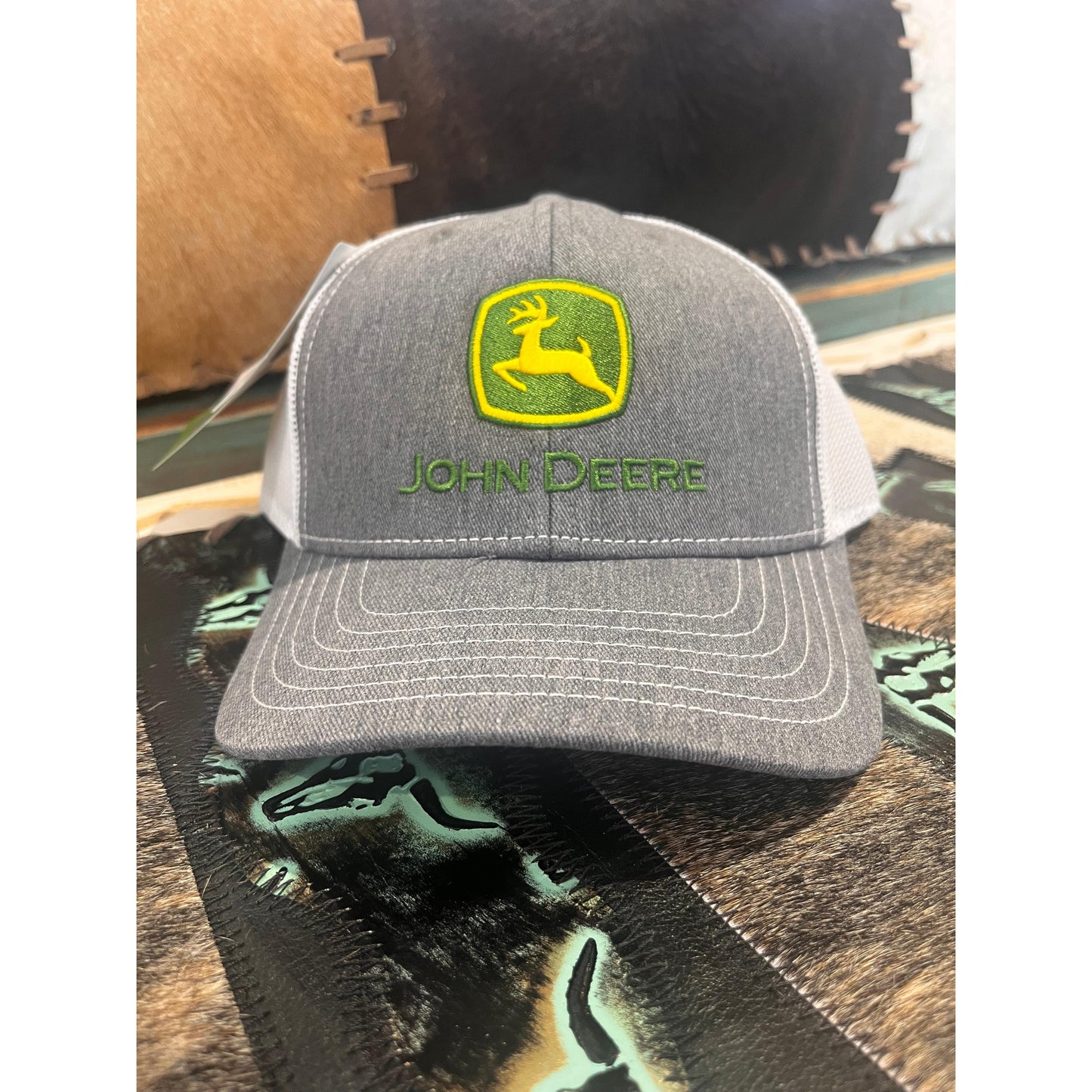 John Deere Trademark Cap - Heather Grey/White
