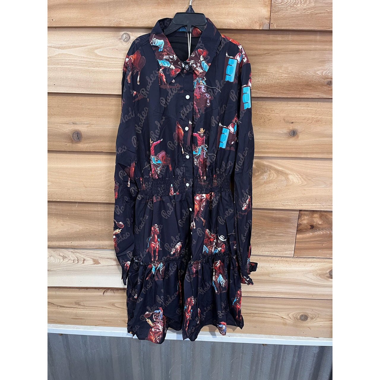 Fashion Express Women's Western Dress- Black