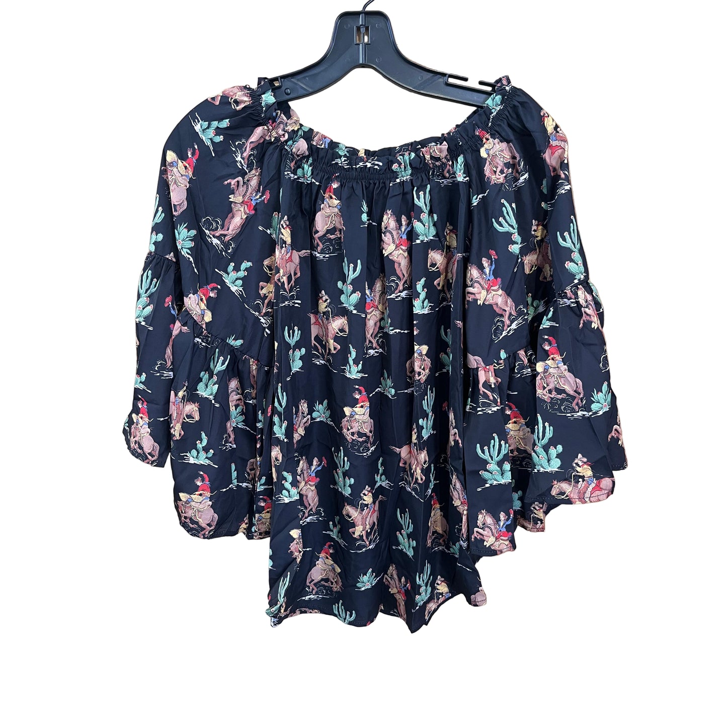 Fashion Express Women's Cactus Rodeo Shirt - Black