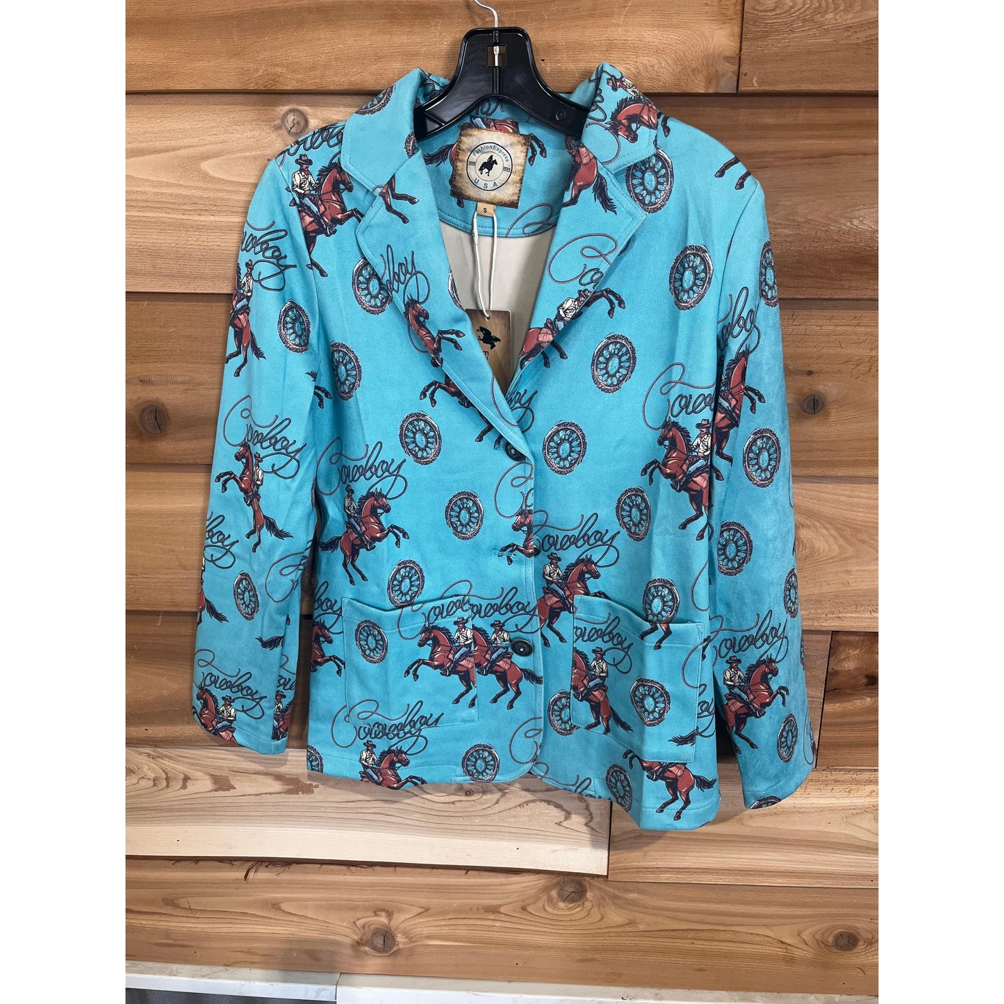 Fashion Express Women's Long Sleeve Jacket - Turquoise