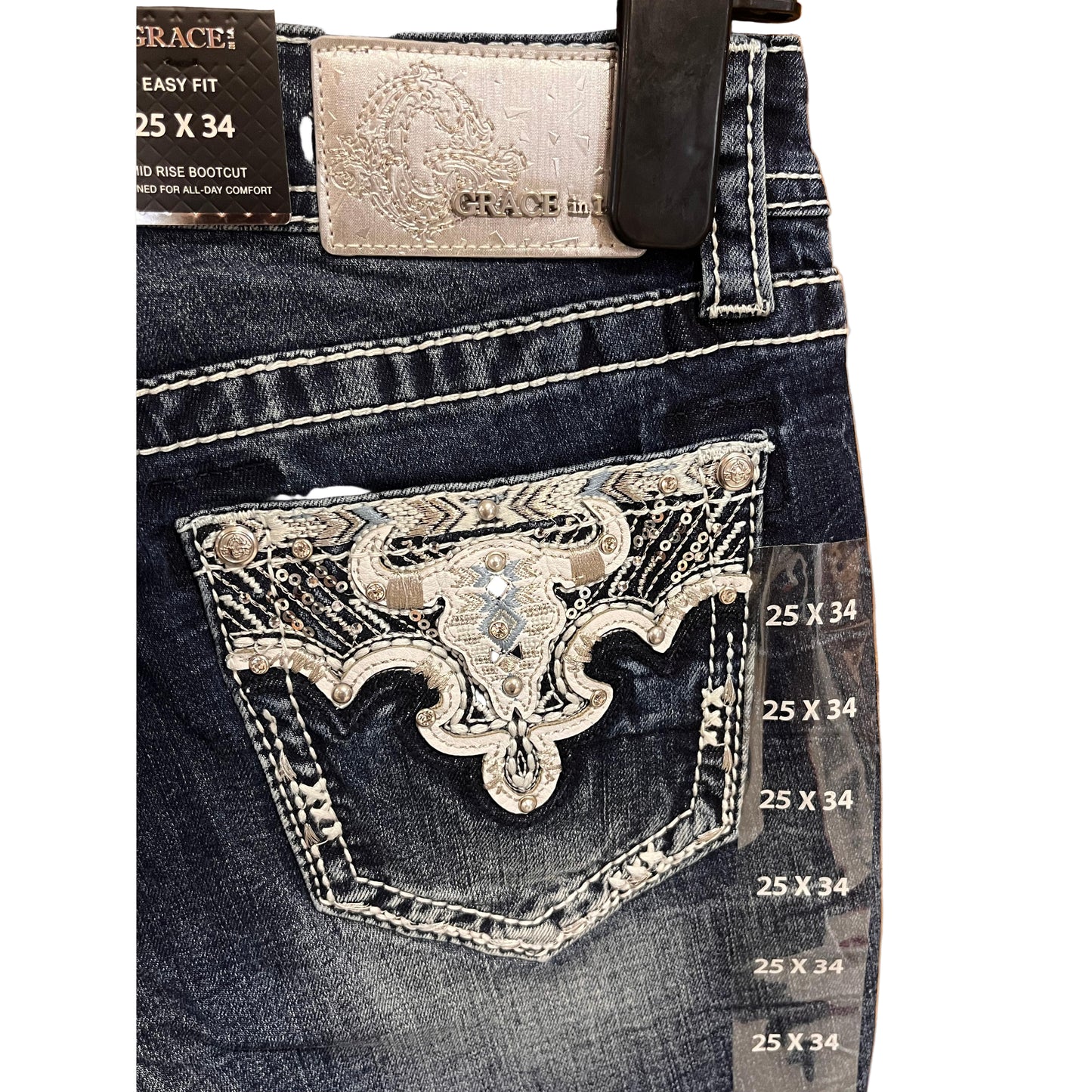 Grace in LA Women's Steer Head Nu Jeans
