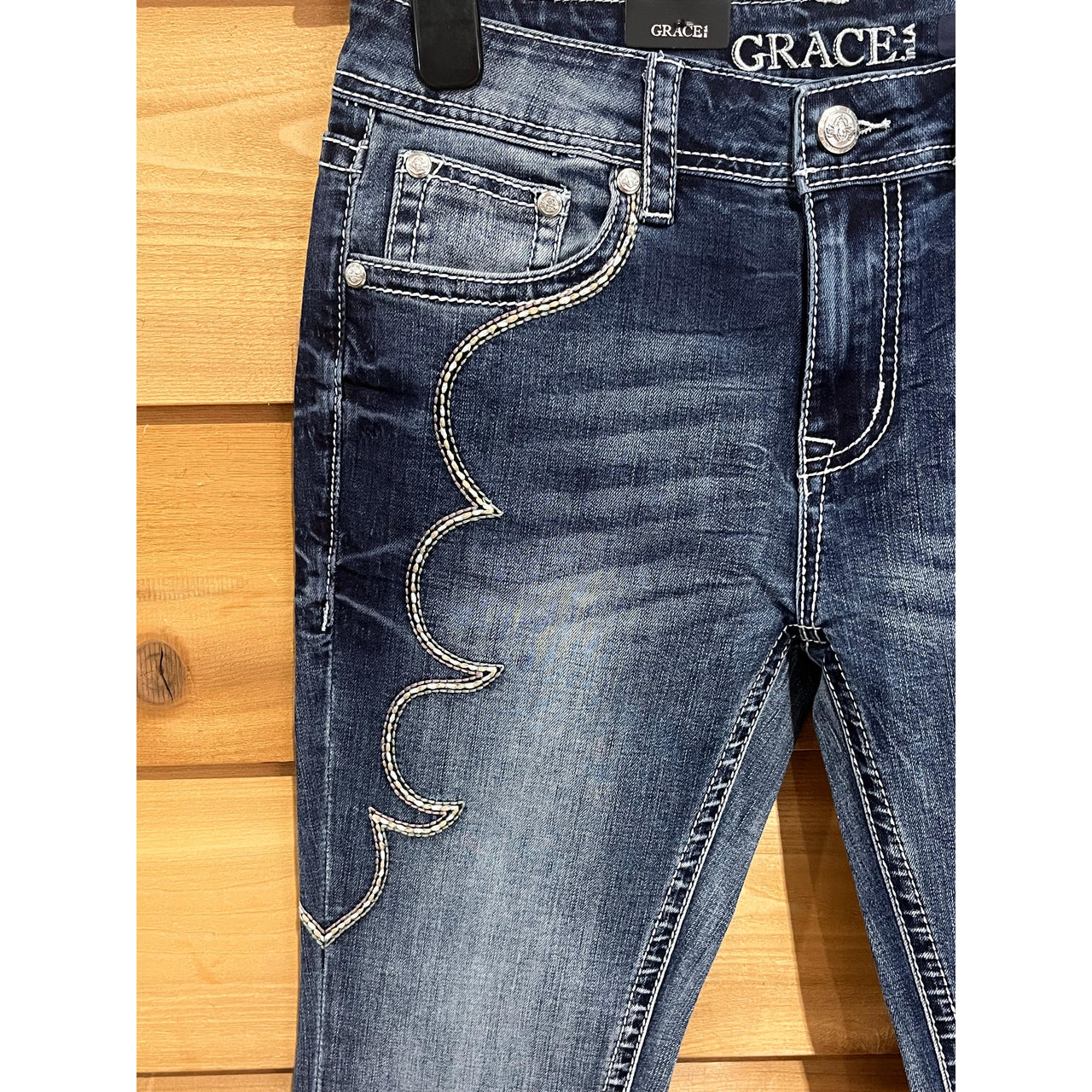 Grace in LA  Women's Simple Emb on Jeans