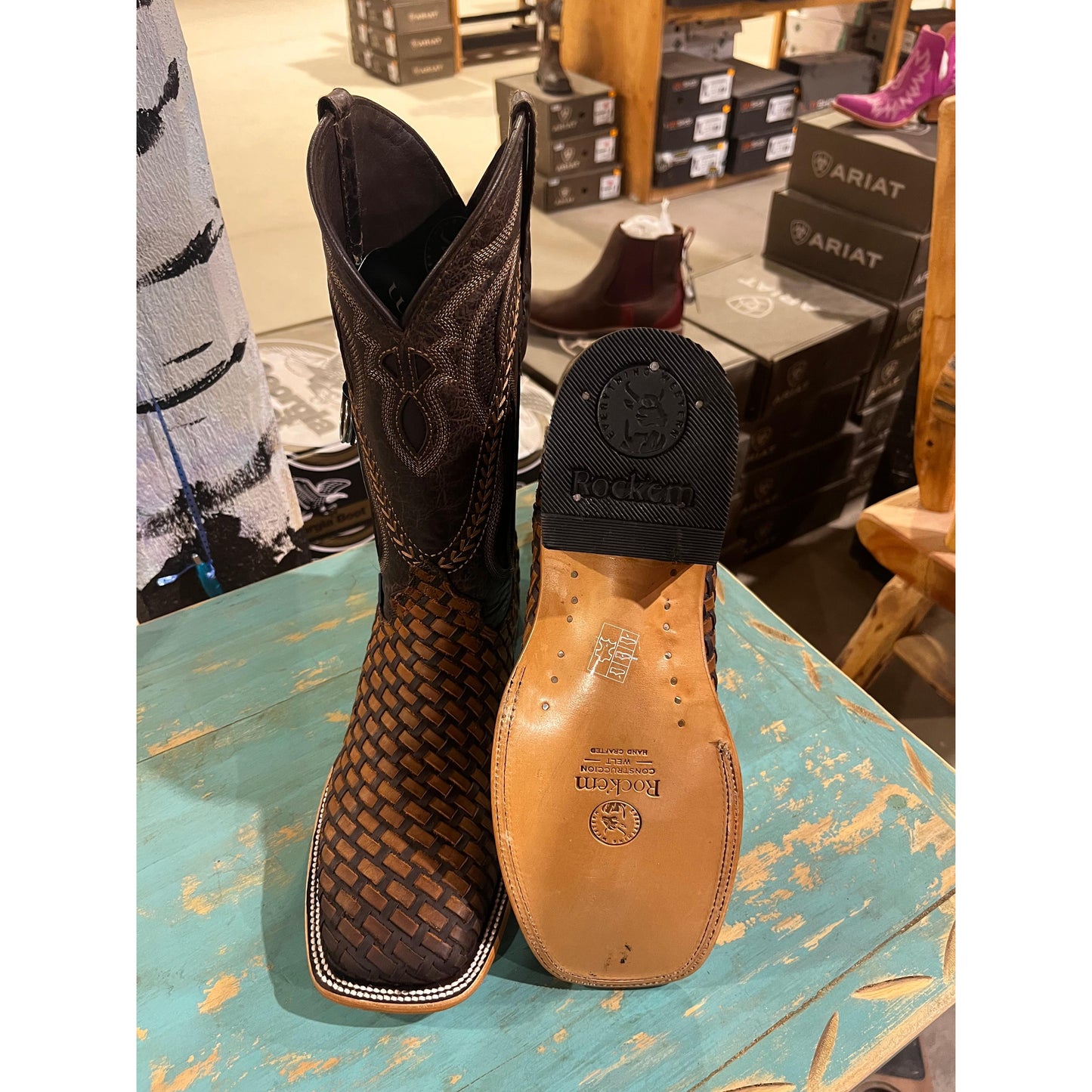 Rock'em Men's Hungria Choco/Honey Western Boots - Irvine Tack & Western Wear