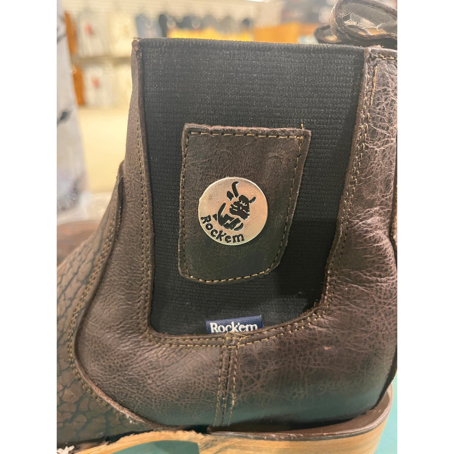 Rock'em Men's Piel Cuello Toro Cafe