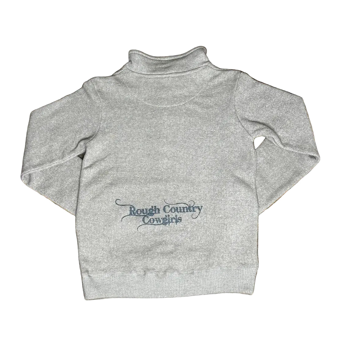 Rough Country Cowboys Women's Long Sleeve 3/4 zip Sweater- Grey