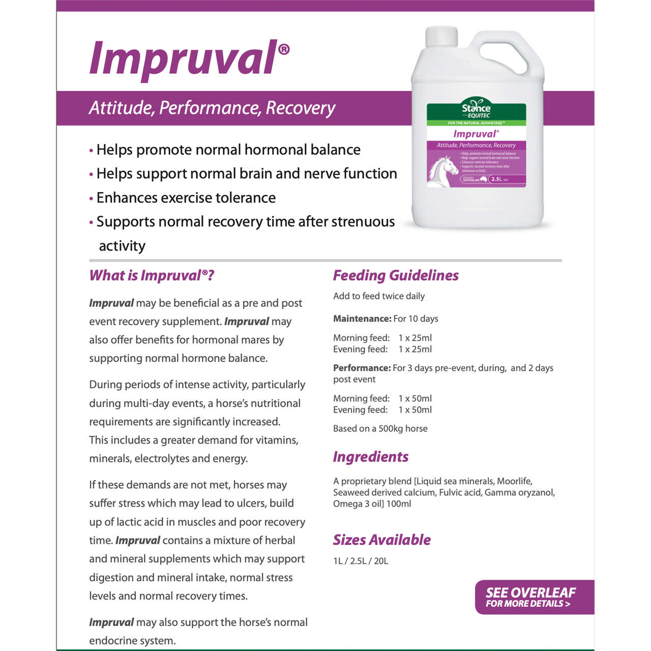 Stance EQ Impruval  - 1 Litre