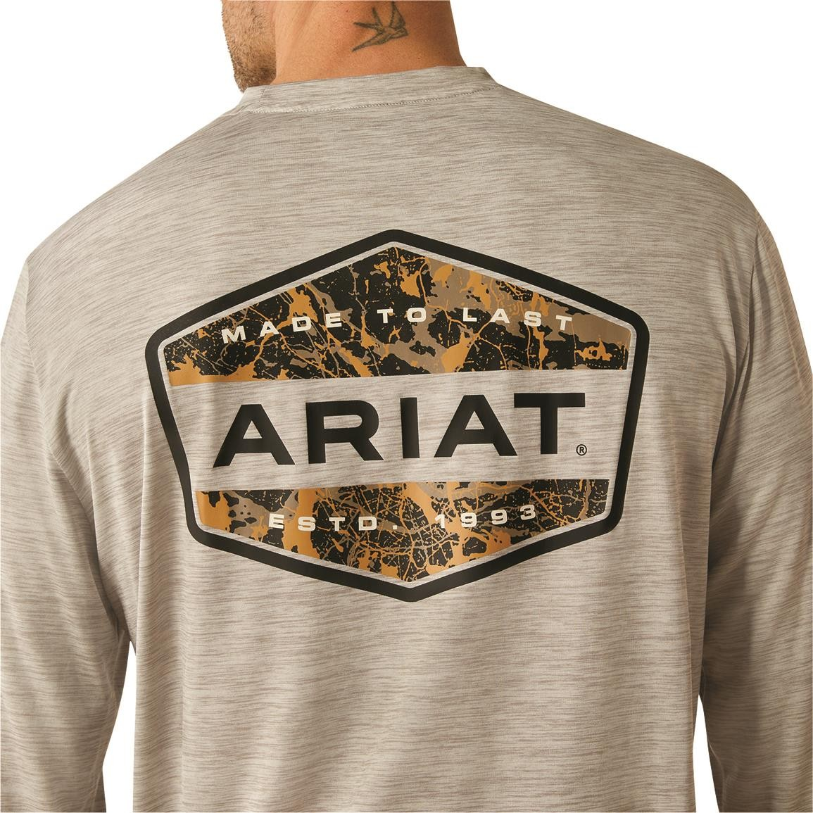 Ariat Men's Charger Muddy Shield Long Sleeve Shirt - Light Grey Heather
